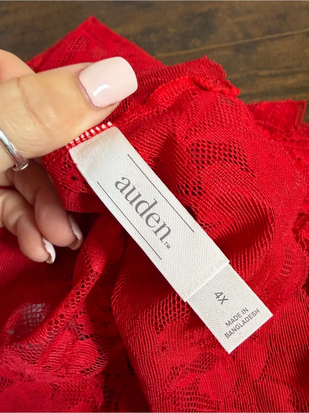 Auden 3-Pack Red Floral Lace Thong Panties NWT Women's Plus Size 4X 28-30 - Picture 3 of 6